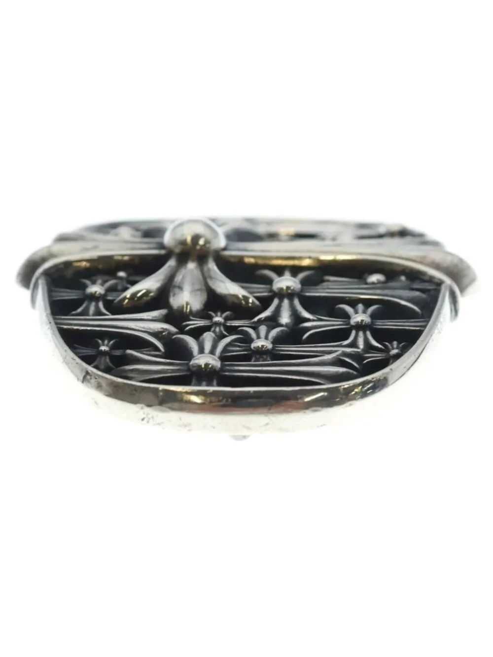 Chrome Hearts Buckl Cemetery 1.5 Cross Buckle Silver Belt